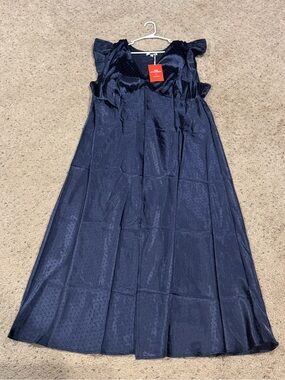 Old Navy Dark Navy Maxi Dress with Ruffle Sleeves